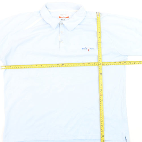Glenmuir 1891 Men's Light Blue Collared Performance Polo T-Shirt Size L