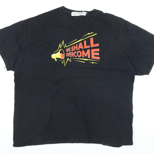 Philosophy Football Men's Black Graphic T-Shirt XXL We Shall Overcome