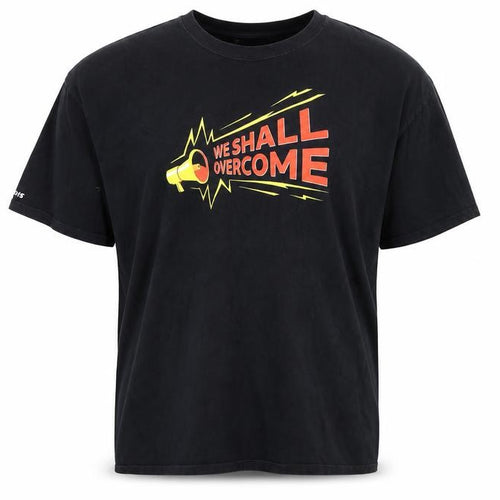 Philosophy Football Men's Black Graphic T-Shirt XXL We Shall Overcome