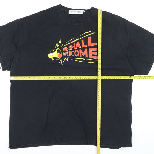 Philosophy Football Men's Black Graphic T-Shirt XXL We Shall Overcome