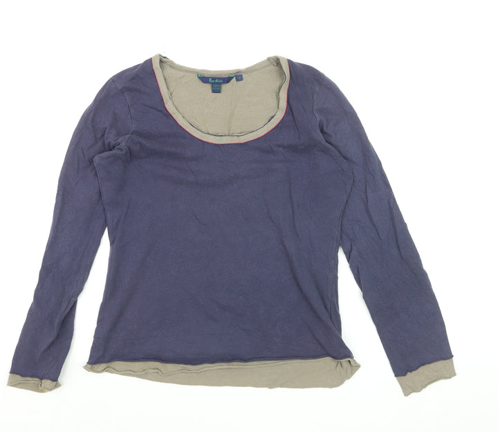 Boden Women’s Blue Long Sleeve Cotton Jersey Top Size 12