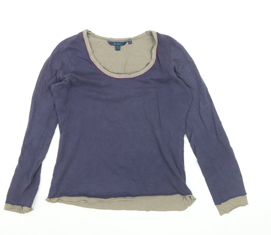 Boden Women’s Blue Long Sleeve Cotton Jersey Top Size 12