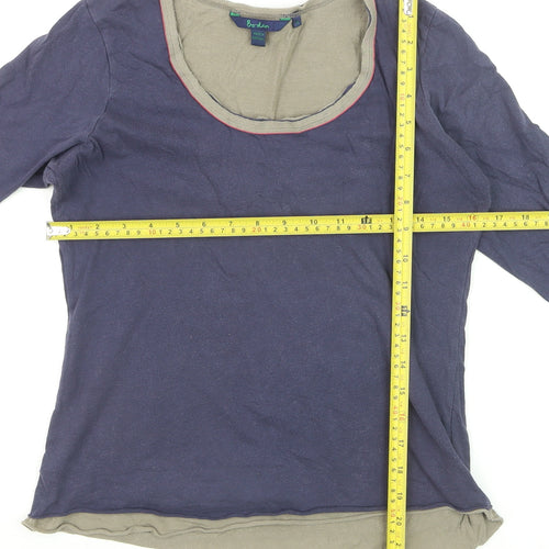 Boden Women’s Blue Long Sleeve Cotton Jersey Top Size 12
