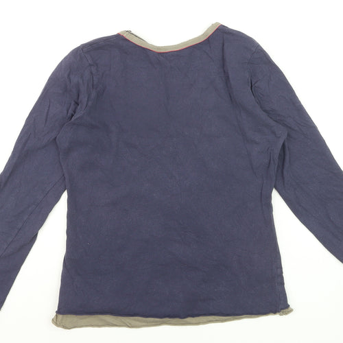Boden Women’s Blue Long Sleeve Cotton Jersey Top Size 12