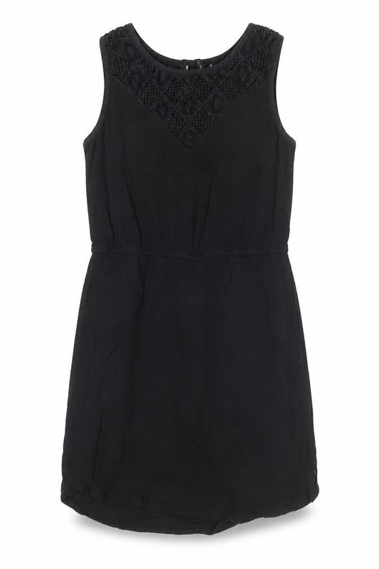 Front view of Rip Curl Women's Black Sleeveless Short Shift Dress, size S