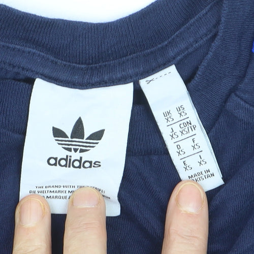 Adidas Men's Navy Blue Crew Neck Short Sleeve T-Shirt XS