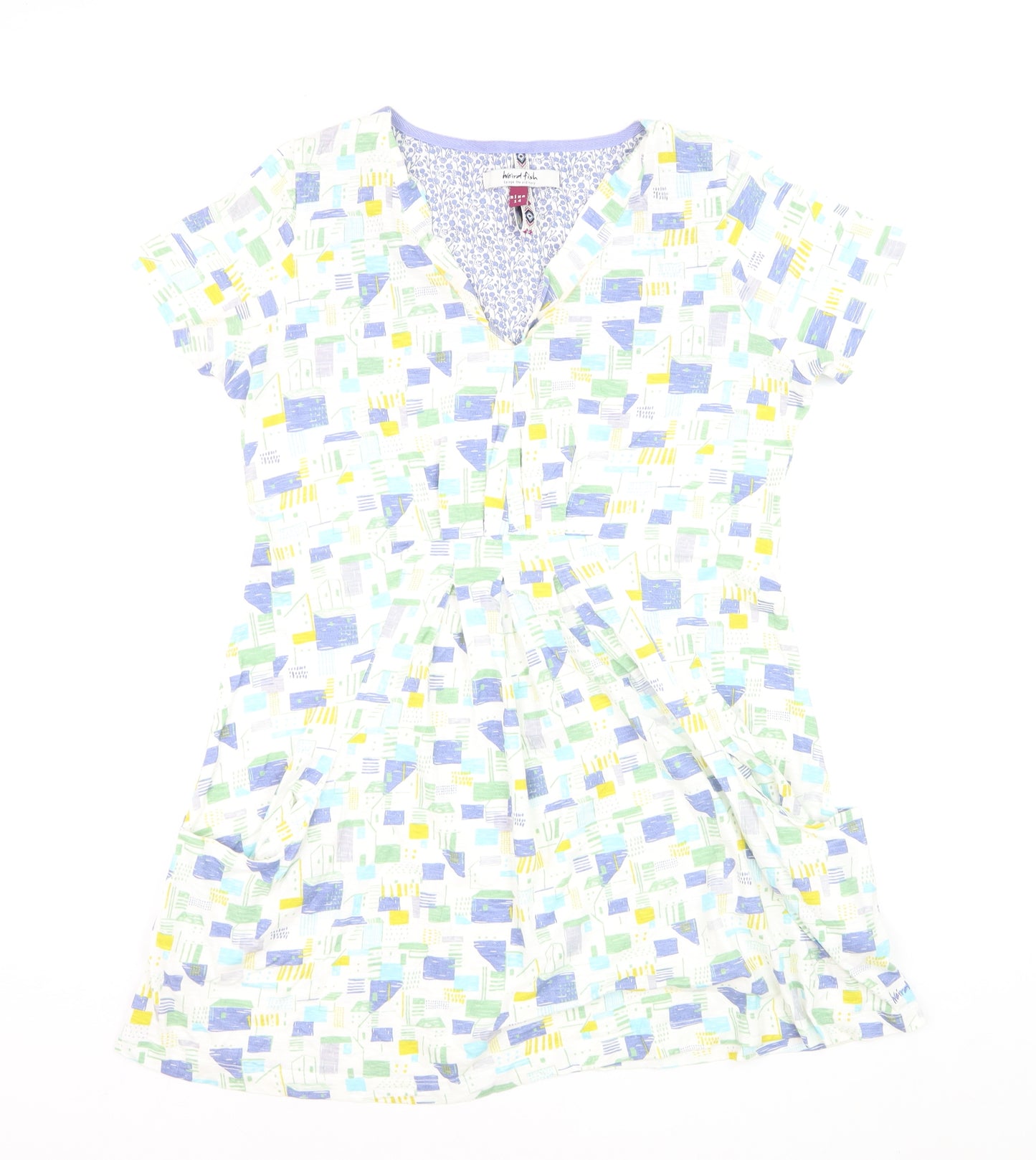 Weird Fish Women's Multicoloured Cotton Tunic Blouse Size 14