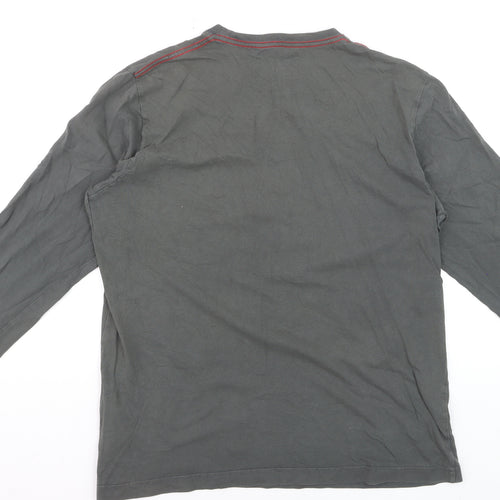 Boden Men's Grey Long Sleeve Cotton Crew Neck T-Shirt L