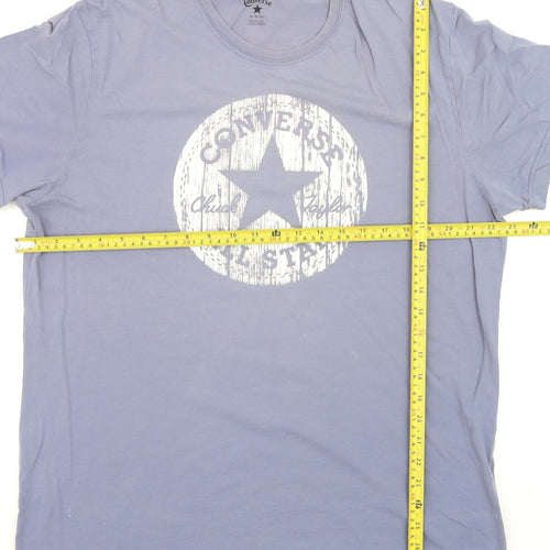 Converse Men's Blue Short Sleeve Crew Neck Graphic T-Shirt XL