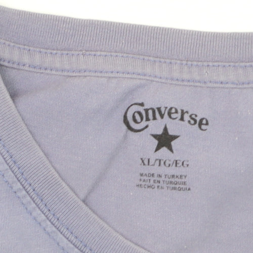 Converse Men's Blue Short Sleeve Crew Neck Graphic T-Shirt XL