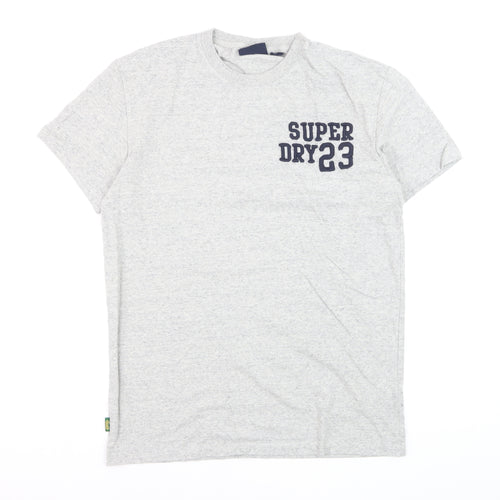 Superdry Men's Grey Crew Neck Cotton Sports T-Shirt Size M