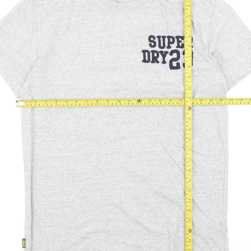Superdry Men's Grey Crew Neck Cotton Sports T-Shirt Size M