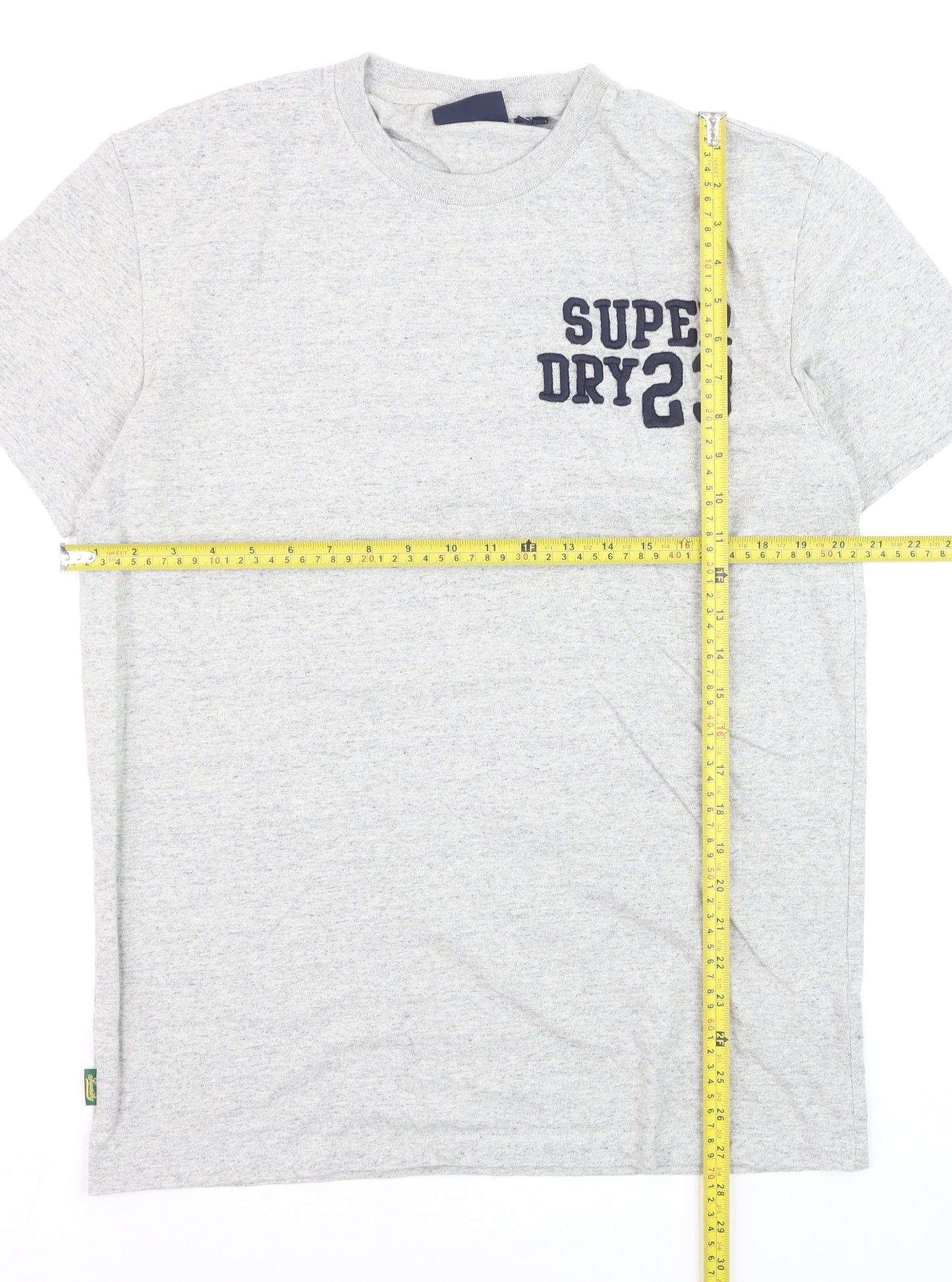 Superdry Men's Grey Crew Neck Cotton Sports T-Shirt Size M