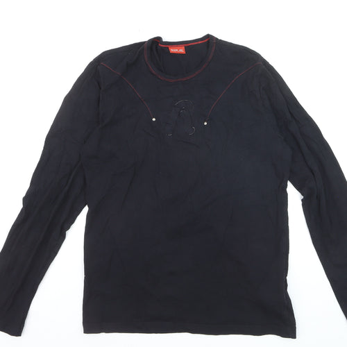 Replay Men’s Black Long Sleeve Cotton Crew Neck Top M