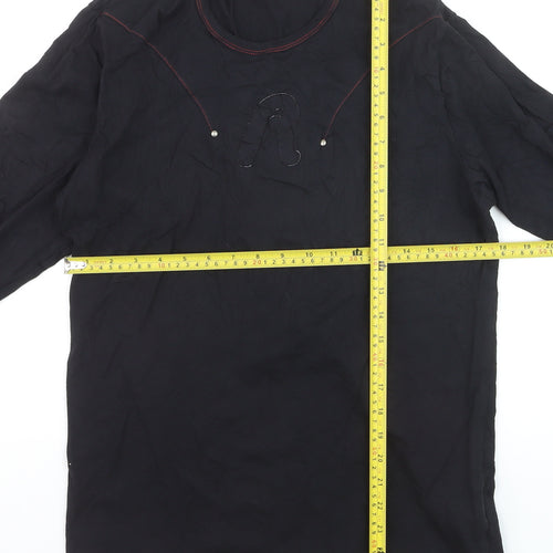 Replay Men’s Black Long Sleeve Cotton Crew Neck Top M