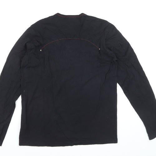 Replay Men’s Black Long Sleeve Cotton Crew Neck Top M