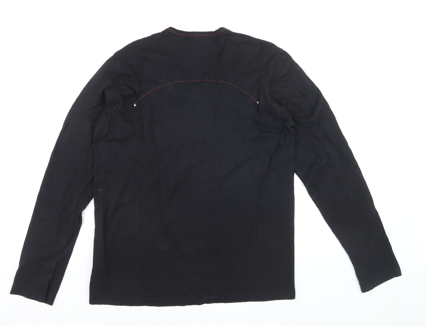 Replay Men’s Black Long Sleeve Cotton Crew Neck Top M