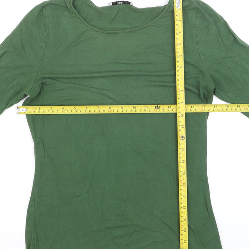 Oasis Women’s Green Long Sleeve Cotton Basic T-Shirt M