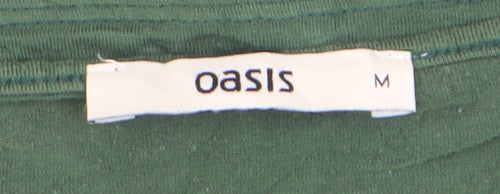 Oasis Women’s Green Long Sleeve Cotton Basic T-Shirt M