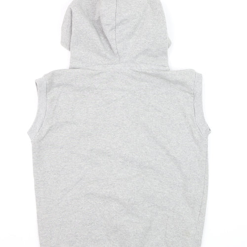 Ushiwear Men’s Grey Sleeveless Full Zip Hoodie S Lightweight