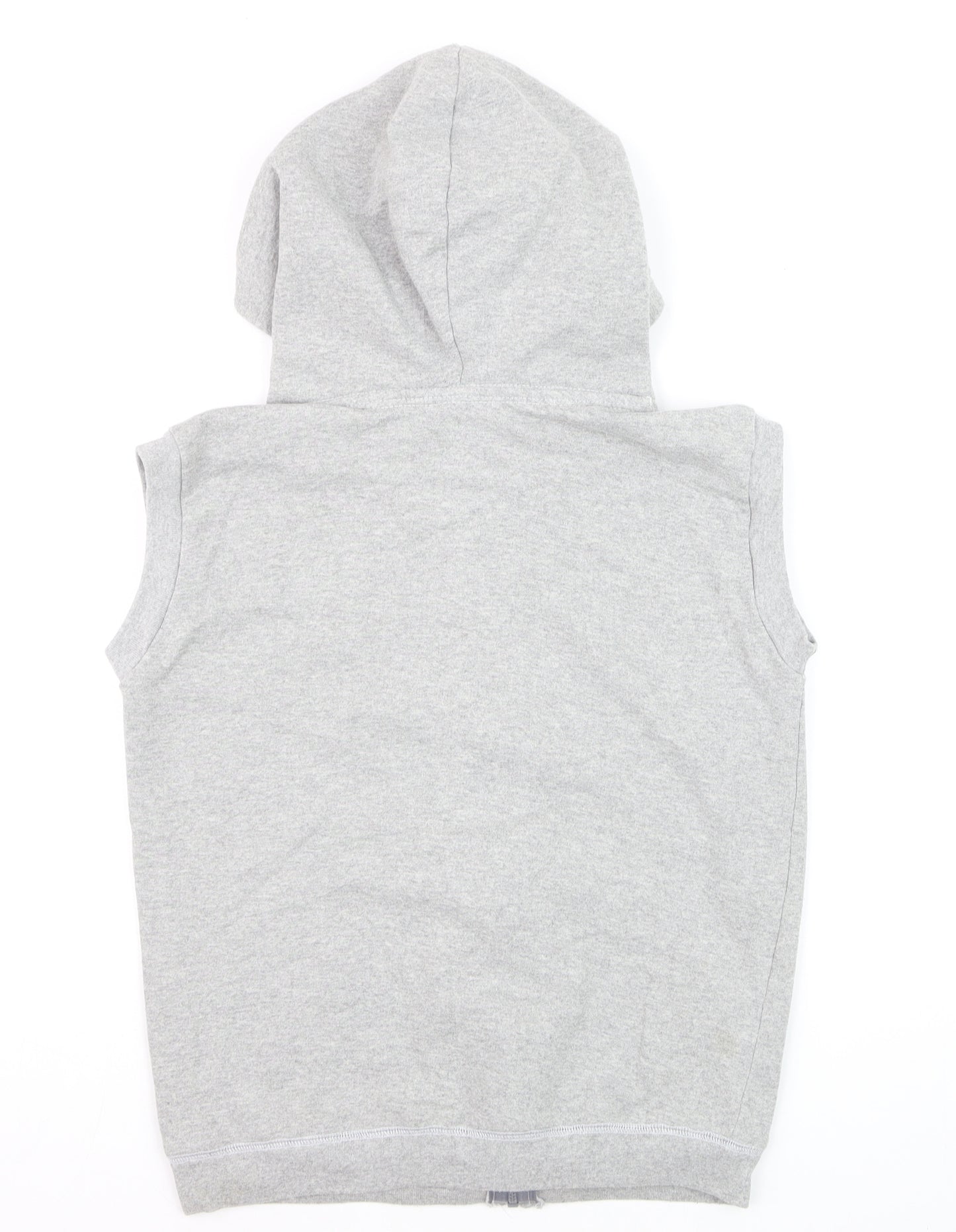 Ushiwear Men’s Grey Sleeveless Full Zip Hoodie S Lightweight
