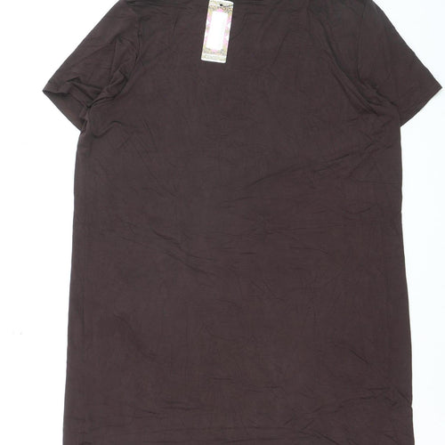 Boohoo Women’s Brown Short Sleeve Basic Stretch T-Shirt UK 12