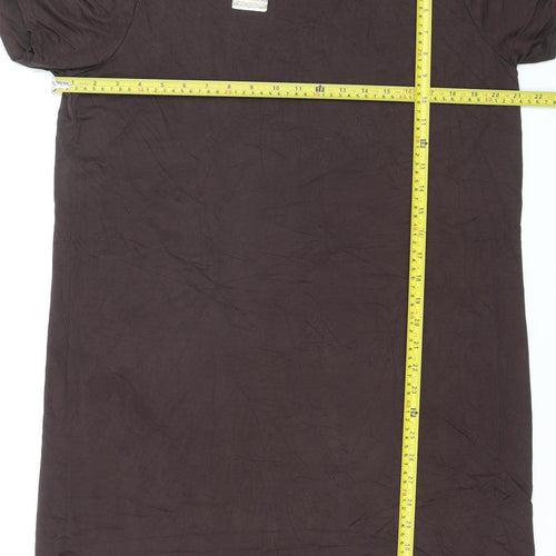 Boohoo Women’s Brown Short Sleeve Basic Stretch T-Shirt UK 12