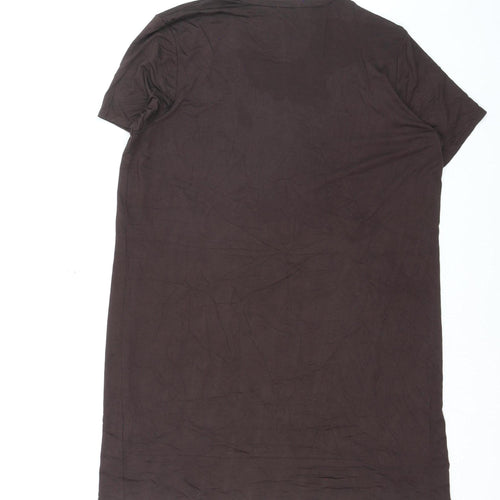 Boohoo Women’s Brown Short Sleeve Basic Stretch T-Shirt UK 12