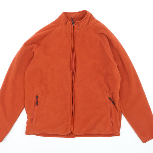 Marks and Spencer Men's Dark Orange Fleece Full Zip Sweatshirt XL