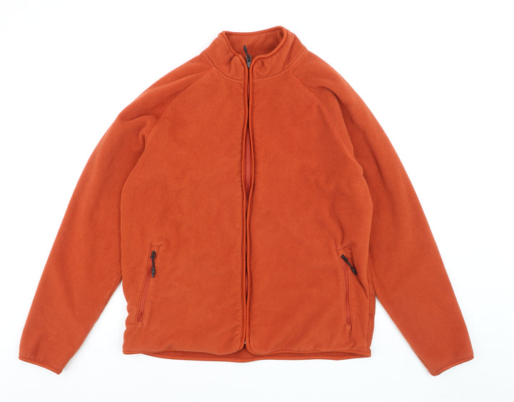 Marks and Spencer Men's Dark Orange Fleece Full Zip Sweatshirt XL