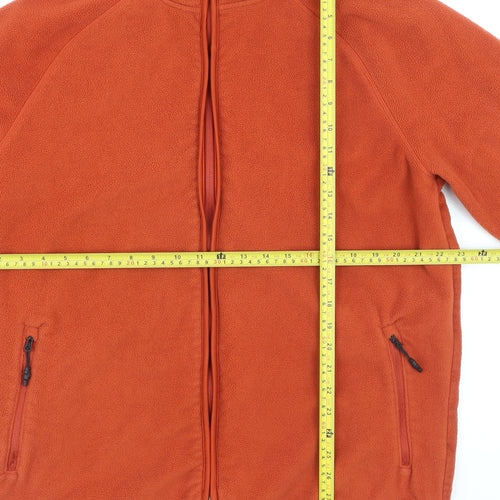 Marks and Spencer Men's Dark Orange Fleece Full Zip Sweatshirt XL