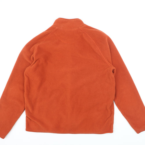 Marks and Spencer Men's Dark Orange Fleece Full Zip Sweatshirt XL
