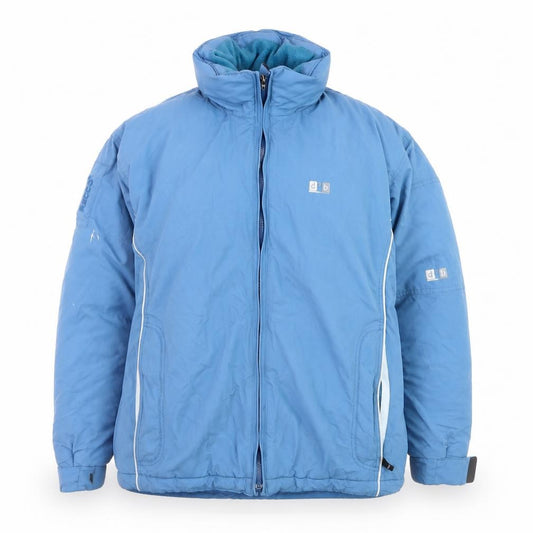 Front view of Dare 2b women’s blue waterproof breathable parka jacket, size UK 36