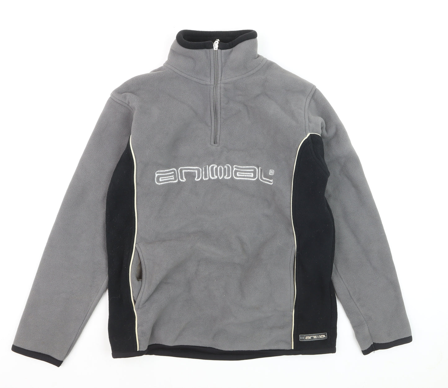 Animal Men's Grey Fleece 1/4 Zip Pullover Sweatshirt M
