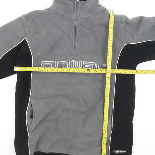 Animal Men's Grey Fleece 1/4 Zip Pullover Sweatshirt M