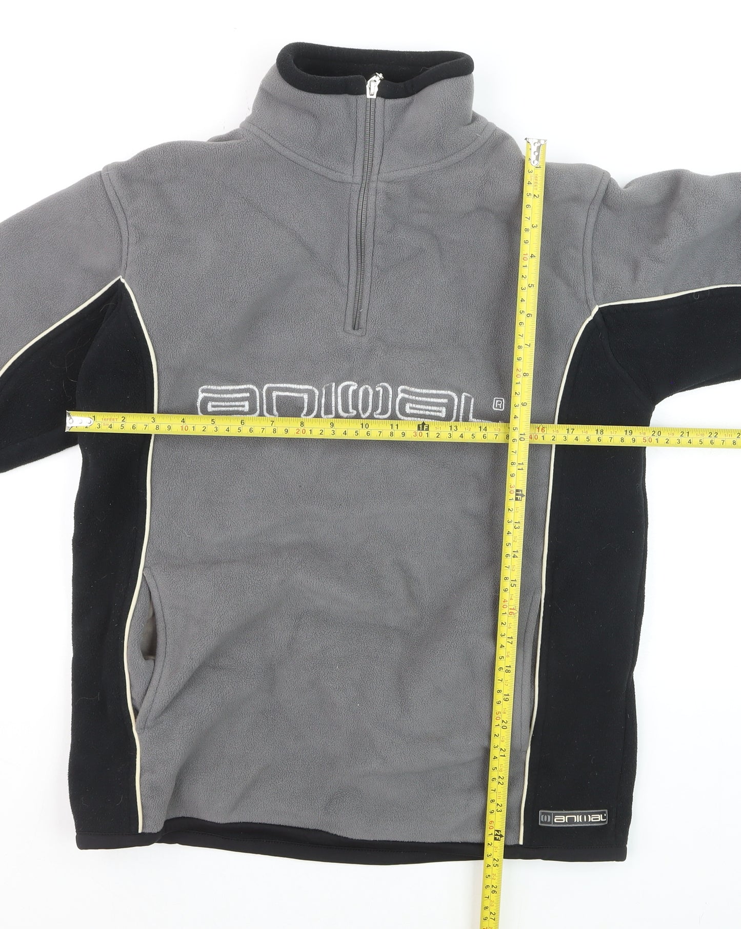 Animal Men's Grey Fleece 1/4 Zip Pullover Sweatshirt M