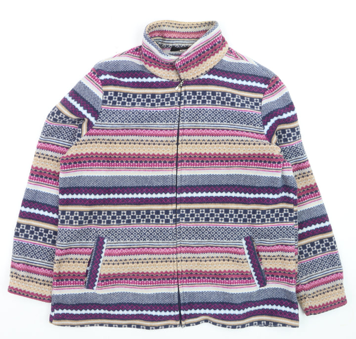 Damart Women's Multicoloured Full Zip Fleece Jacket Size M