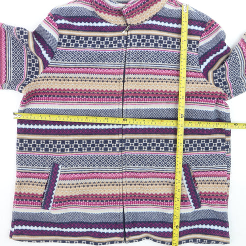 Damart Women's Multicoloured Full Zip Fleece Jacket Size M