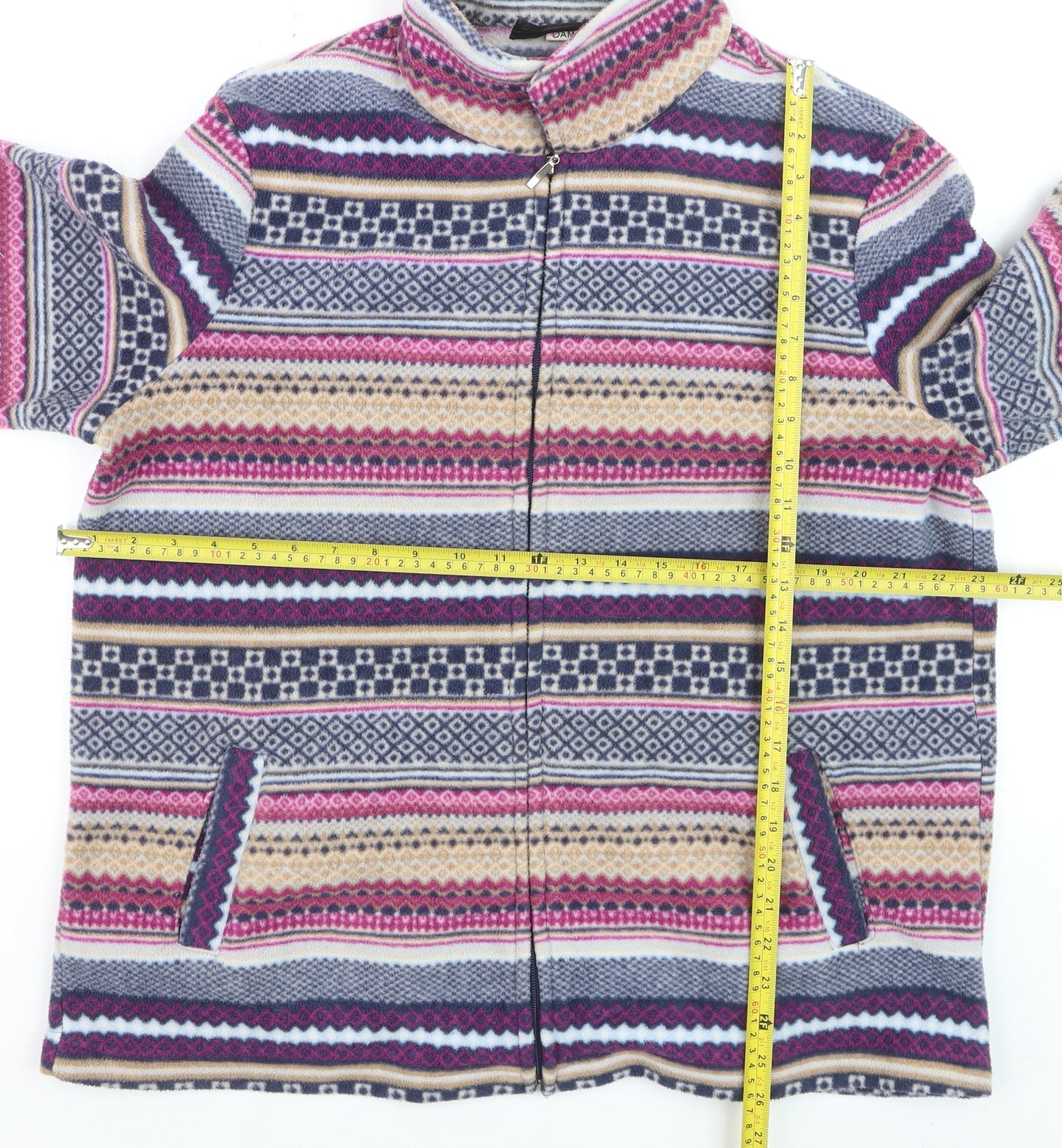Damart Women's Multicoloured Full Zip Fleece Jacket Size M