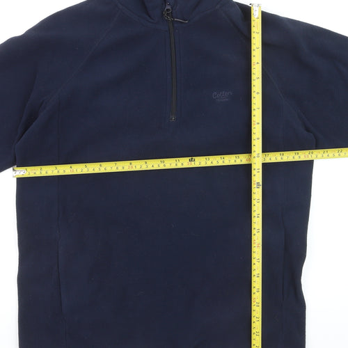 Cotton Traders Men's Blue Fleece 1/4 Zip Pullover Sweatshirt S