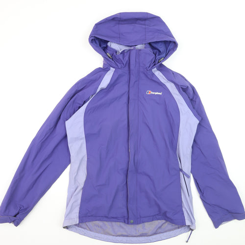 Berghaus Womens Purple Waterproof Hooded Rain Jacket Size 14