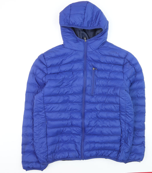 Tokyo Laundry Men's Blue XL Hooded Puffer Jacket
