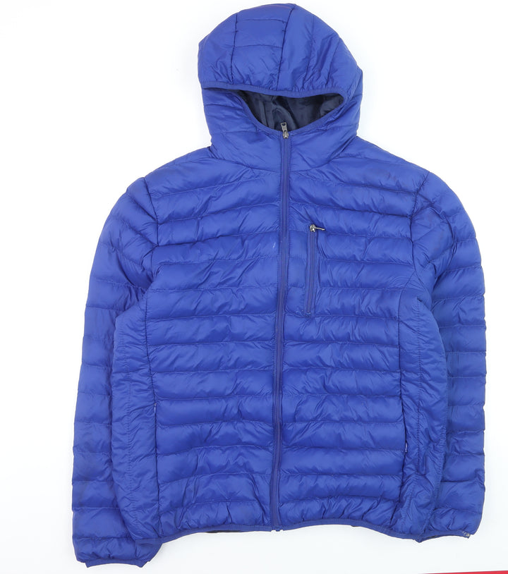 Tokyo Laundry Men's Blue XL Hooded Puffer Jacket