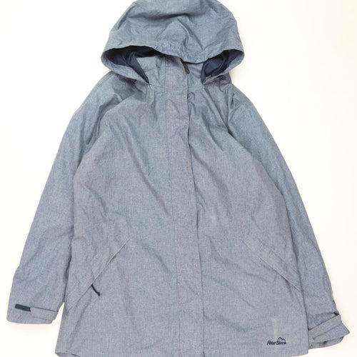 Peter Storm Women's Blue Waterproof Hooded Rain Jacket Size 18
