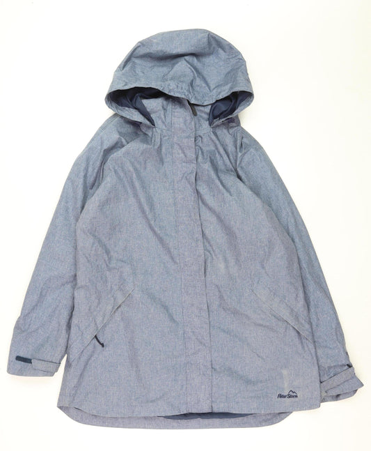 Peter Storm Women's Blue Waterproof Hooded Rain Jacket Size 18