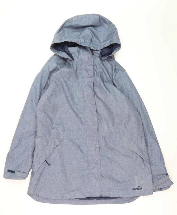 Peter Storm Women's Blue Waterproof Hooded Rain Jacket Size 18