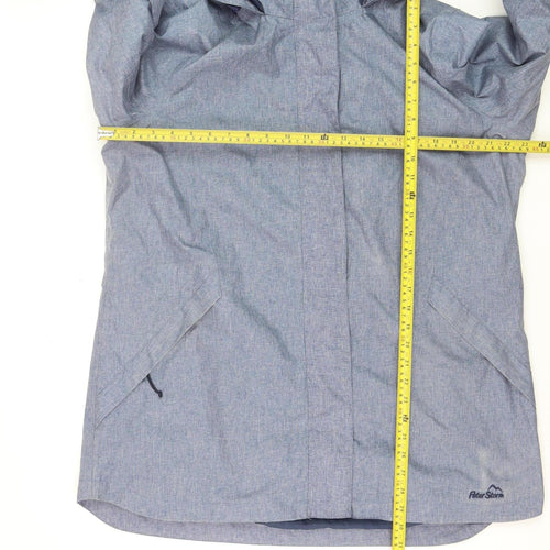 Peter Storm Women's Blue Waterproof Hooded Rain Jacket Size 18