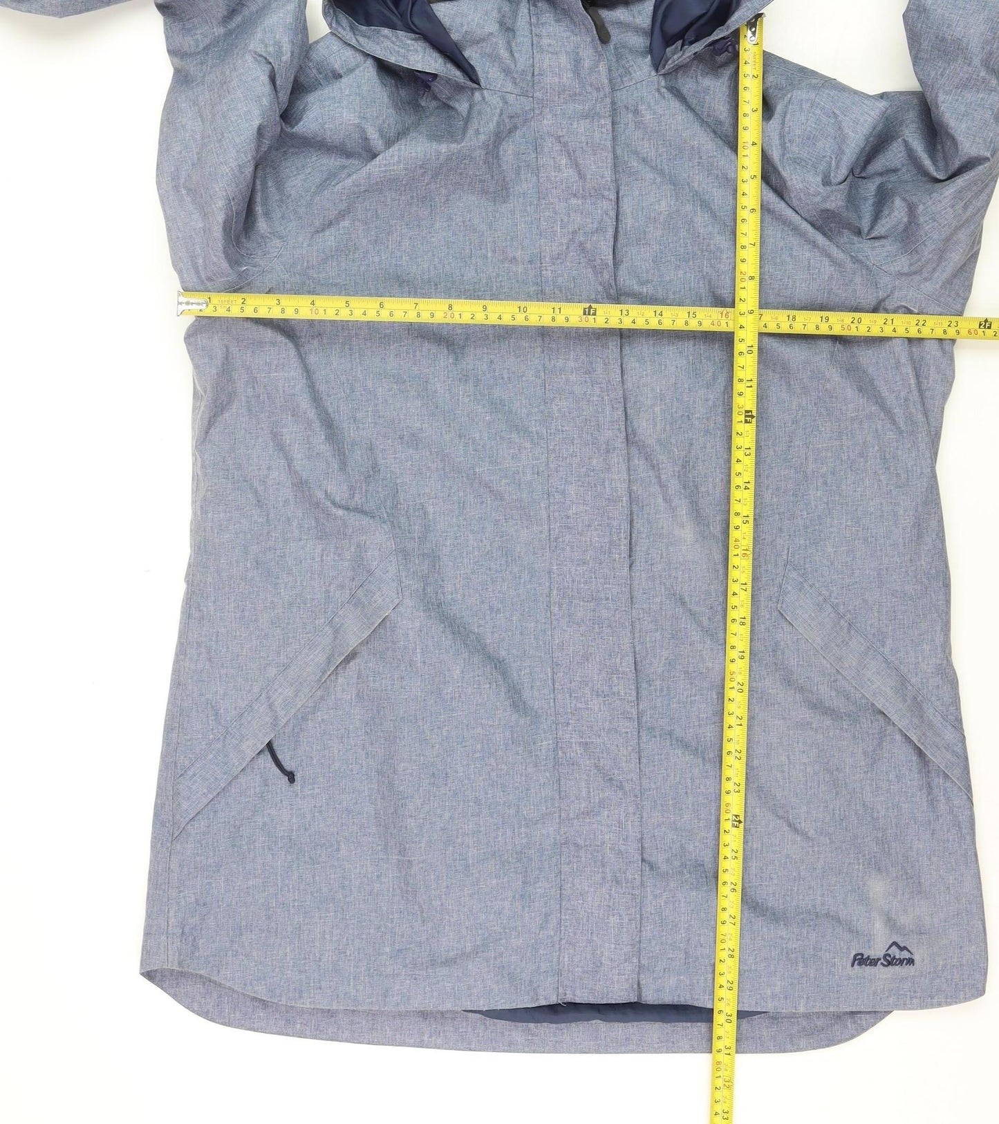 Peter Storm Women's Blue Waterproof Hooded Rain Jacket Size 18