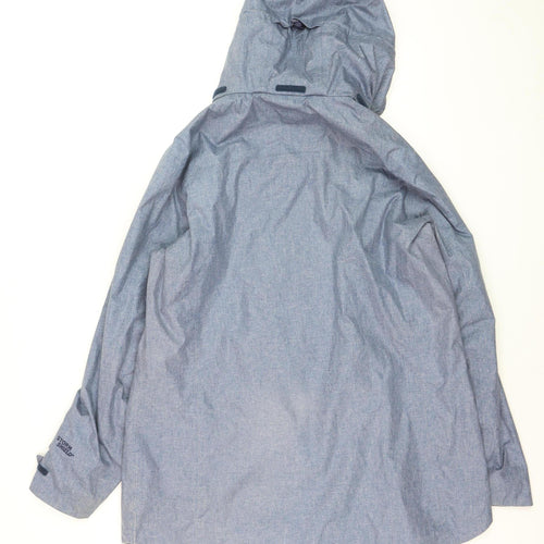 Peter Storm Women's Blue Waterproof Hooded Rain Jacket Size 18