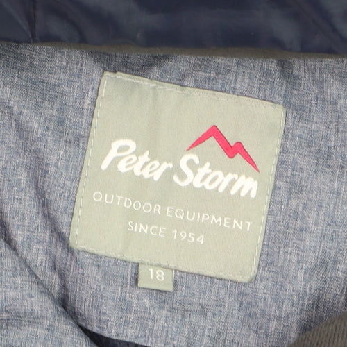 Peter Storm Women's Blue Waterproof Hooded Rain Jacket Size 18